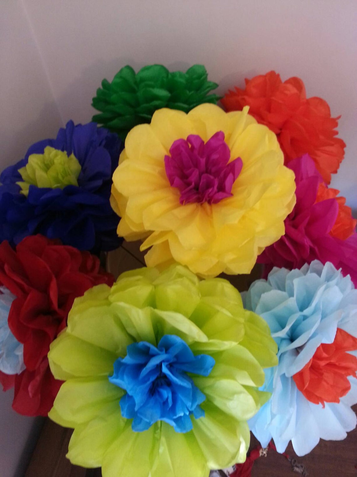 Tissue Paper Fiesta Flowers Set of 8 Tissue paper flower Etsy