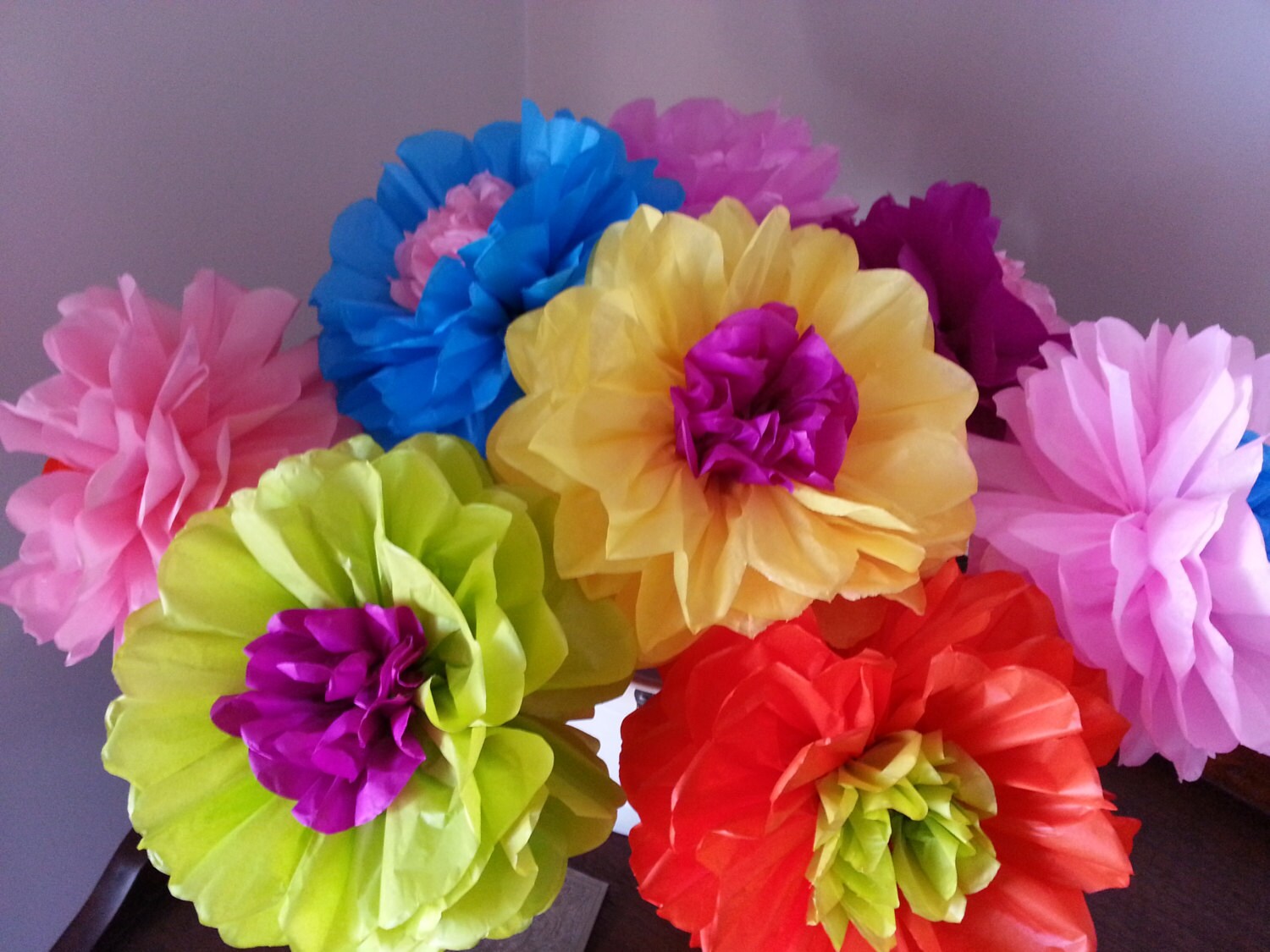 Tissue Paper Fiesta Flowers Set of 8 Tissue paper flower Etsy
