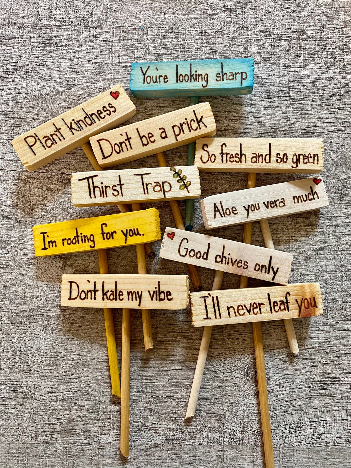 Wooden Plant Signs Etsy