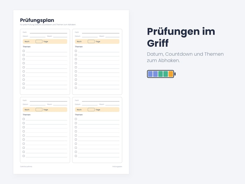 Study Planner Printable, ADHD Student Planner, Exam Planner, Class ...