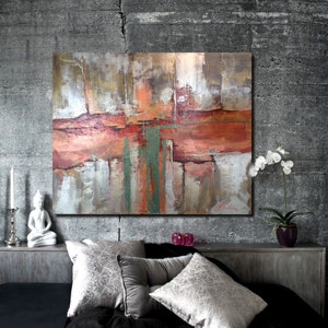 Modern Painting, Large Wall Art, Large Abstract Painting, Original Texture Painting, 40 Wall Painting, Art on Canvas image 3