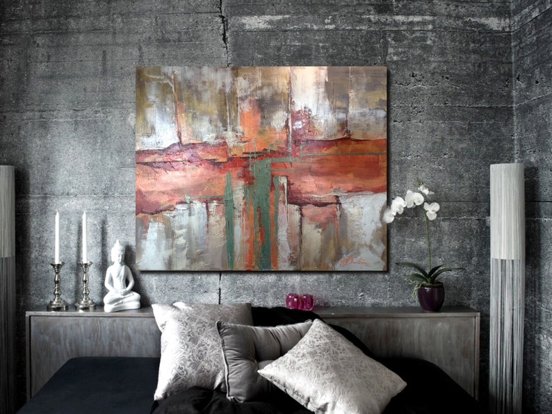 Modern Painting, Large Wall Art, Large Abstract Painting, Original Texture Painting, 40 Wall Painting, Art on Canvas image 3