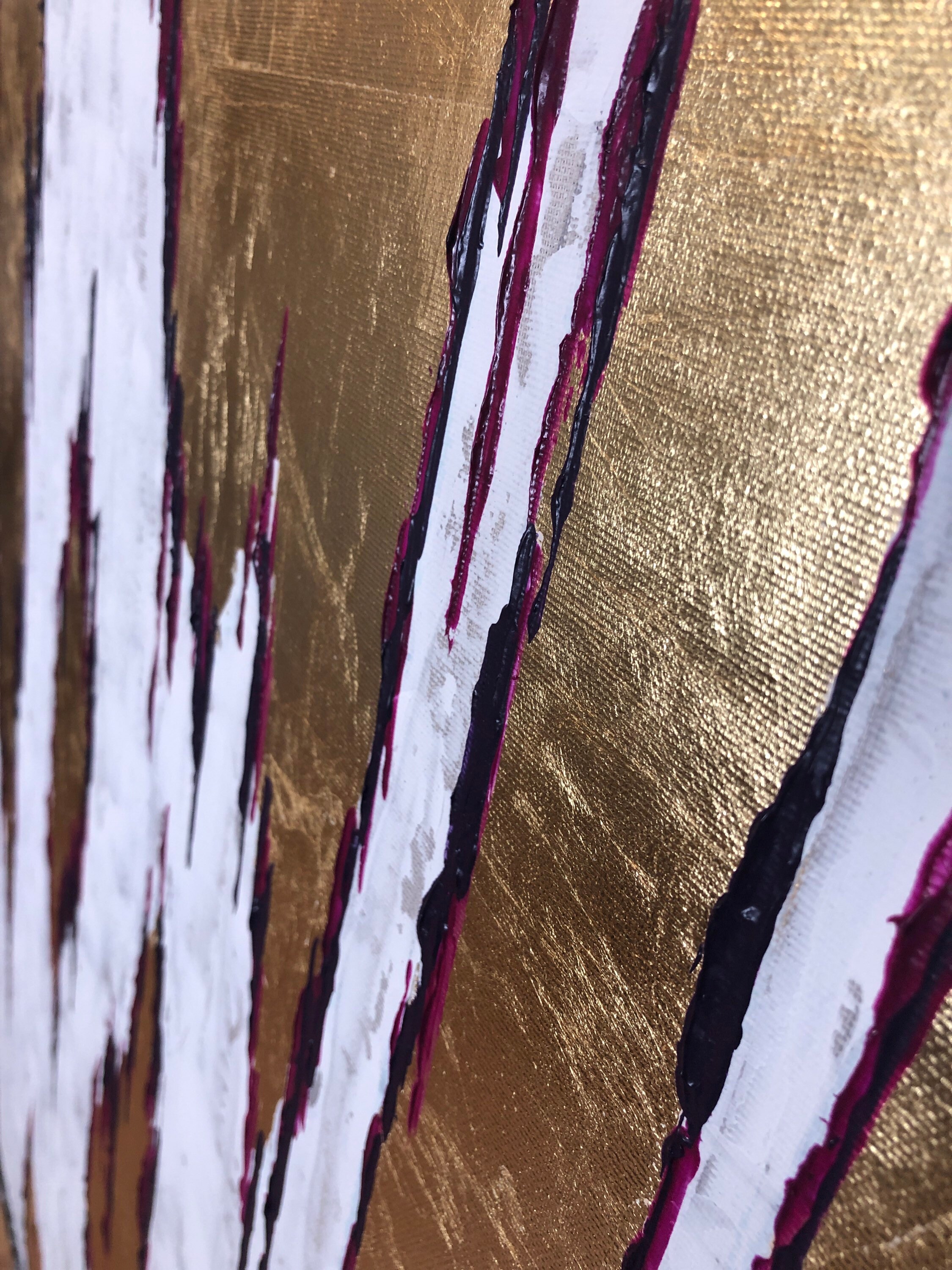 Abstract Gold Leaf Painting WHITE GOLD LARGE Painting Bordeaux | Etsy