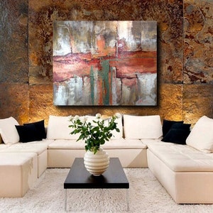 Modern Painting, Large Wall Art, Large Abstract Painting, Original Texture Painting, 40 Wall Painting, Art on Canvas image 2