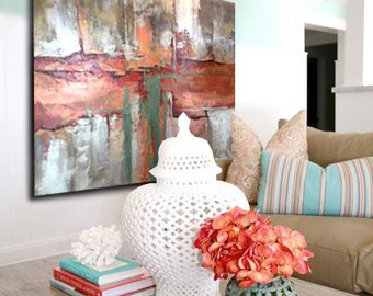 Modern Painting, Large Wall Art, Large Abstract Painting, Original Texture Painting, 40" Wall Painting, Art on Canvas