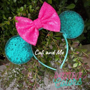 Minnie Mouse Ears Headband, Mickey Ears, MInnie Ears, Disney Ears, Jade Minnie Mouse Ears, Mouse Ears, Mickey Mouse Ears, Neon Minnie Ears