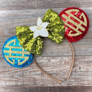 Mulan Ears, Mulan Minnie Ears, Mulan Minnie Mouse Ears, Disney Mulan Ears, Mulan Disney Ears, Mulan Costume Ears, Mickey Mouse Ears