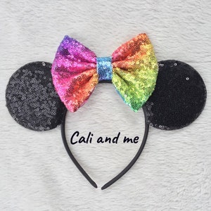 Ombre Rainbow Minnie Ears, Ombré Mickey Ears, Rainbow Disney Ears, Ombré Rainbow Mouse Ears, Rainbow Minnie Mouse Ears