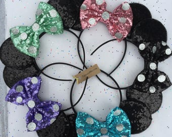 Polka Dot Minnie Ears, Polka Dot Mickey Ears, Disney Minnie Mouse Ears Headband, Mouse Ears, Disney Mickey Mouse Ears, Epcot Mouse Ears