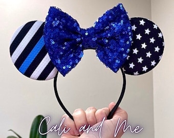 Back the Blue Ears, Minnie Mouse Ears, Support Law enforcement, Blue Line Minnie Ears, Minnie Ears, Mickey Ears, Mouse Ears, Disney Ears