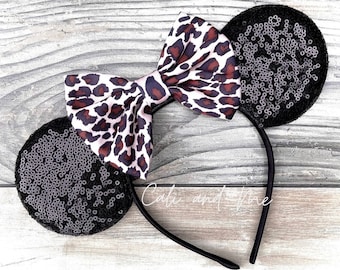 Cheetah Ears, Animal Kingdom Minnie Ears, Cheetah Mickey Ears, Leopard Minnie Ears, Disney Mouse Ears, Animal Print Ears, Minnie Ears