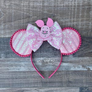 Whinnie the Pooh Inspired Minnie Ears, Piglet Mickey Ears, Inspired Pooh Bear Ears, Mouse Ears, Minnie Mouse Ears , Mickey Mouse Ears