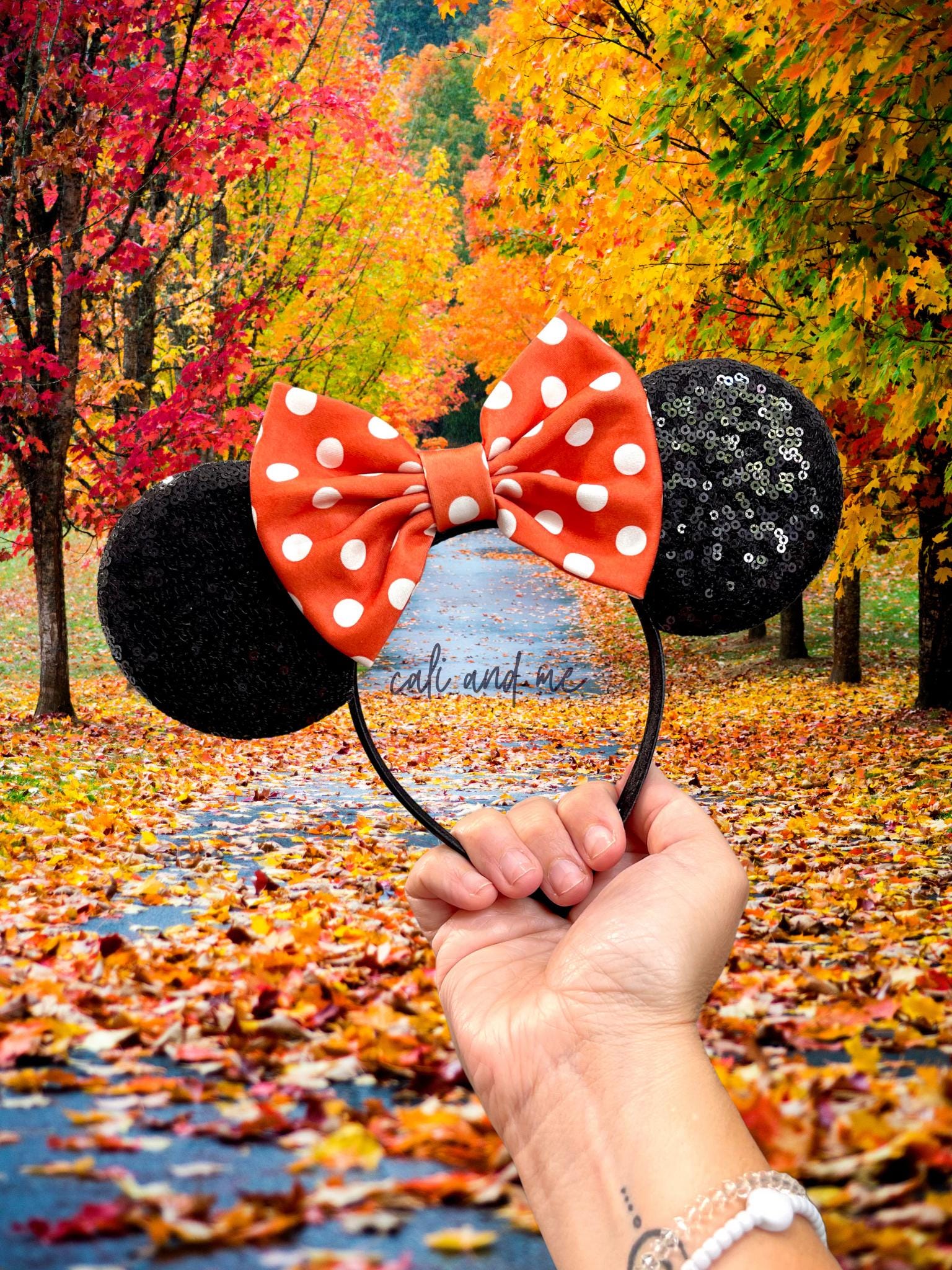 Disney Parks Halloween buffalo check/buffalo plaid Minnie Mouse ears. You main image 2
