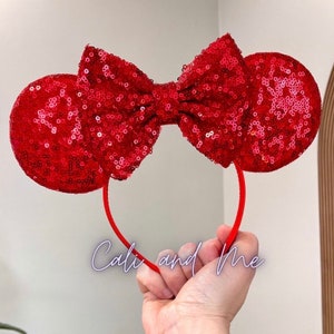 Solid Red Mickey Ears, Red Minnie Ears, Red Sequin Mouse Ears, Red Mouse Ears, Red Mickey Mouse Ears, Red Minnie Mouse Ears, Red Sequin Ears