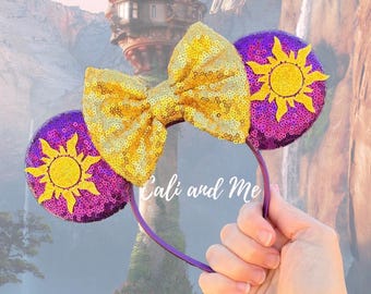 Tangled Ears, Tangled Mickey Ears, Rapunzel Ears, Minnie Mouse Ears, Princess Minnie Ears, Tangled Mickey Ears, Disney Rapunzel ears.