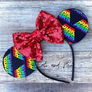 Rainbow Star Wars Minnie Ears, Star Wars Ears Disney, Star Wars Mickey Ears, Star Wars Ears, Mickey Mouse Ears, Minnie Mouse Ears, Disney