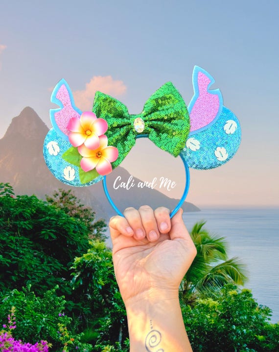 Tropical Stitch Mickey Mouse Ears Headband, Floral Hawaiian  display picture 3