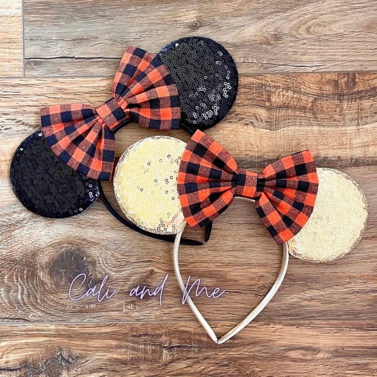 Plaid Ears, Fall Mickey Ears, Plaid Disney Ears, Plaid  display picture 2