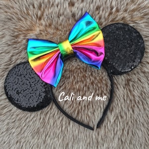 Rainbow Mickey Mouse Ears, Rainbow Ears, Rainbow Minnie Ears, Rainbow Disney Ears, Rainbow Sequin Mouse Ears, Ombre Rainbow Mouse Ears