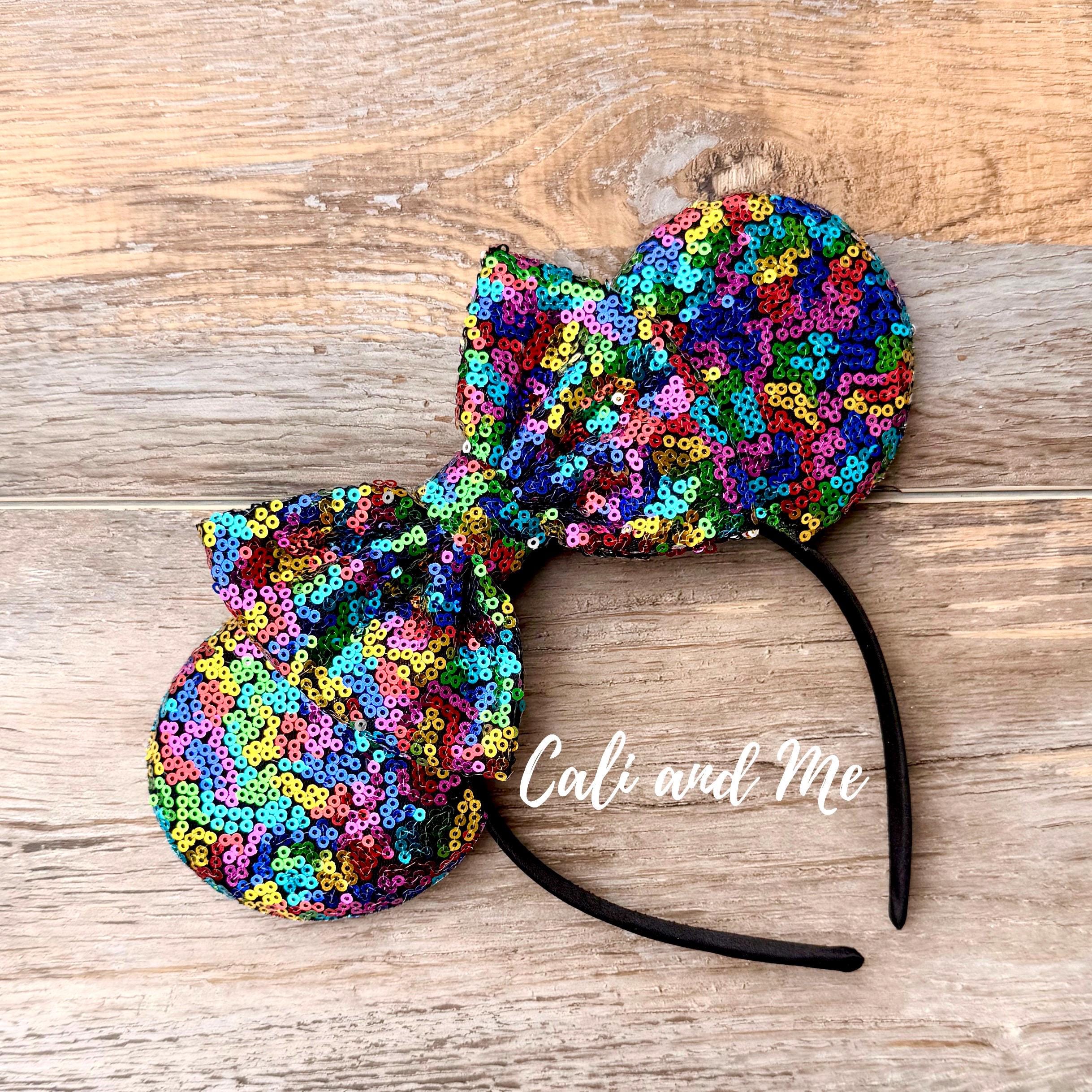 Orange Mickey Ears Headband Orange Sequin Mouse Ears for  display picture 1