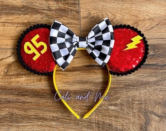 Lightning McQueen Ears, Cars Mouse Ears, Disney Cars Mickey Ears, Cars Inspired Mickey Mouse Ears, Cars Ears, Mouse Ears
