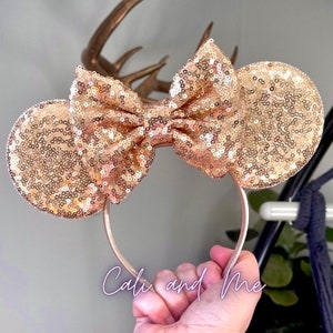 Solid Gold Mouse Ears, Gold Minnie Ears, Gold Mickey Ears, Gold Ears, Golden Minnie Ears, Golden Mouse Ears Headband. Gold Disney Ears