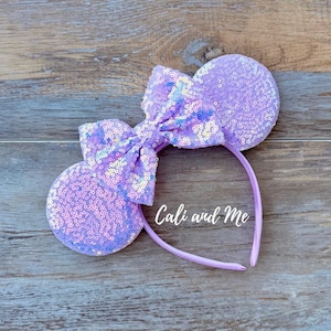 Purple Mickey Ears, Lavender Mickey Ears, Purple Wall Ears, Light Purple Minnie Ears, Lilac Mouse Ears, Purple Mouse Ears Headband, Purple