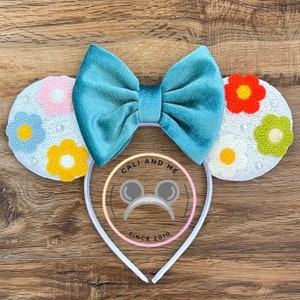 Floral Minnie Ears, Floral Mickey Ears, Minnie Ears, Flower Ears, Floral Minnie Mouse Ears, Mouse Ears Headband, Flower Mouse Ears