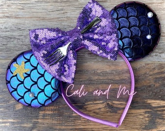 Mermaid Ears, Mermaid Minnie Ears, Ariel Minnie Ears, Ariel  display picture 3
