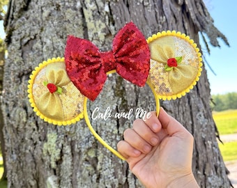 Belle Ears, Belle Mickey Ears, Beauty and the Beast Ears  display picture 3