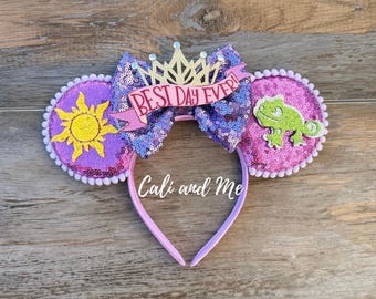 Rapunzel Mickey Ears, Tangled Princess Crown Ears Pascal Sun Minnie Ears, Best Day Ever Ears Lavender, Rapunzel Sun Mouse Ears Disney