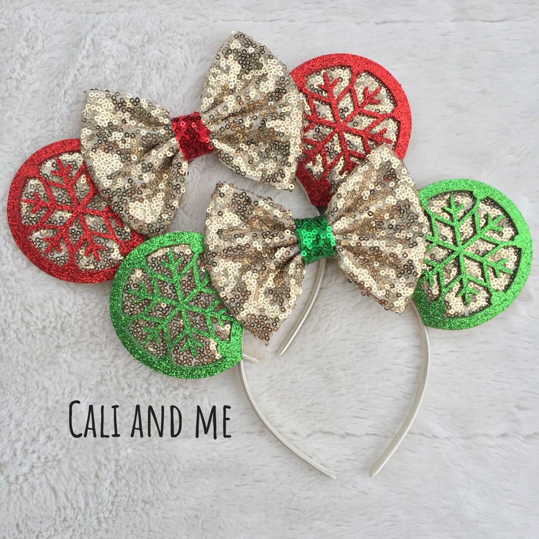 Christmas Snowflake Mickey Ears, Snowflake Minnie Ears, Snowflake Mouse ...