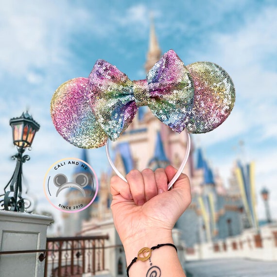 Sparkling Multicolor Mouse Ears Headband Holographic Ears, Sparkle Ears, Sparkle Mouse Ears  main image 3