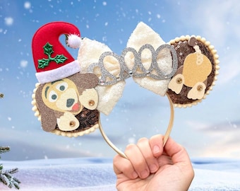 Slinky Dog Mickey Ears Christmas Santa Hat Mouse Ears, Christmas Minnie Ears Toy Story Holiday Ears Slinky Dog Toy Story Mouse Ears Headband