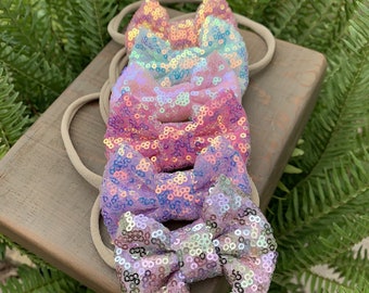 Sparkle Baby Bow, Iridescent Sequin Bow Clip, Sequin Baby Bow, Baby Bow Hair Clip, Twinkle Sequin Bow Clip, Hair Bow Clip, Bow Headband, Bow