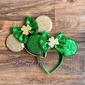 St. Patricks Day Ears, St Pattys Day Minnie Ears,  St Patricks Day Mouse Ears, St. Patricks Day Mickey Ears, Shamrock Ears