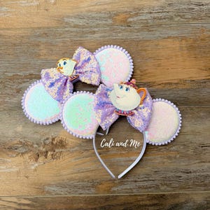 Mrs Potts and Chip Minnie Ears, Beauty and the Beast Mickey Ears, Mrs Potts Ears, Chip Mickey Ears, Belle Mickey Ears, Mrs Pott Mickey Ears