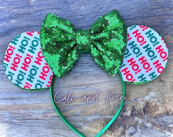 Christmas Mouse Ears, Christmas Disney Ears, Christmas Minnie Ears, Mickey Christmas Ears, Disney Ears, Holiday Minnie Ears, Winter Minnie