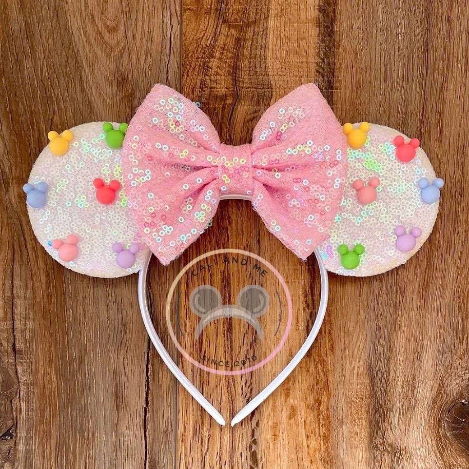 Jeweled Mouse Ears, Pearl Minnie Ears, Mickey Mouse Ears, Minnie Mouse Ears, Mouse Ears, Minnie Ears Headband, Mickey Ears Headband
