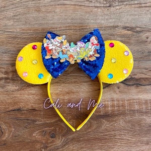 Seven Dwarfs Inspired Mouse Ears, Dwarfs Ears, Mine Train Ears, Snow White Ears, Snow White Mouse Ears, Mickey Ears, Mine Train Mickey Ears