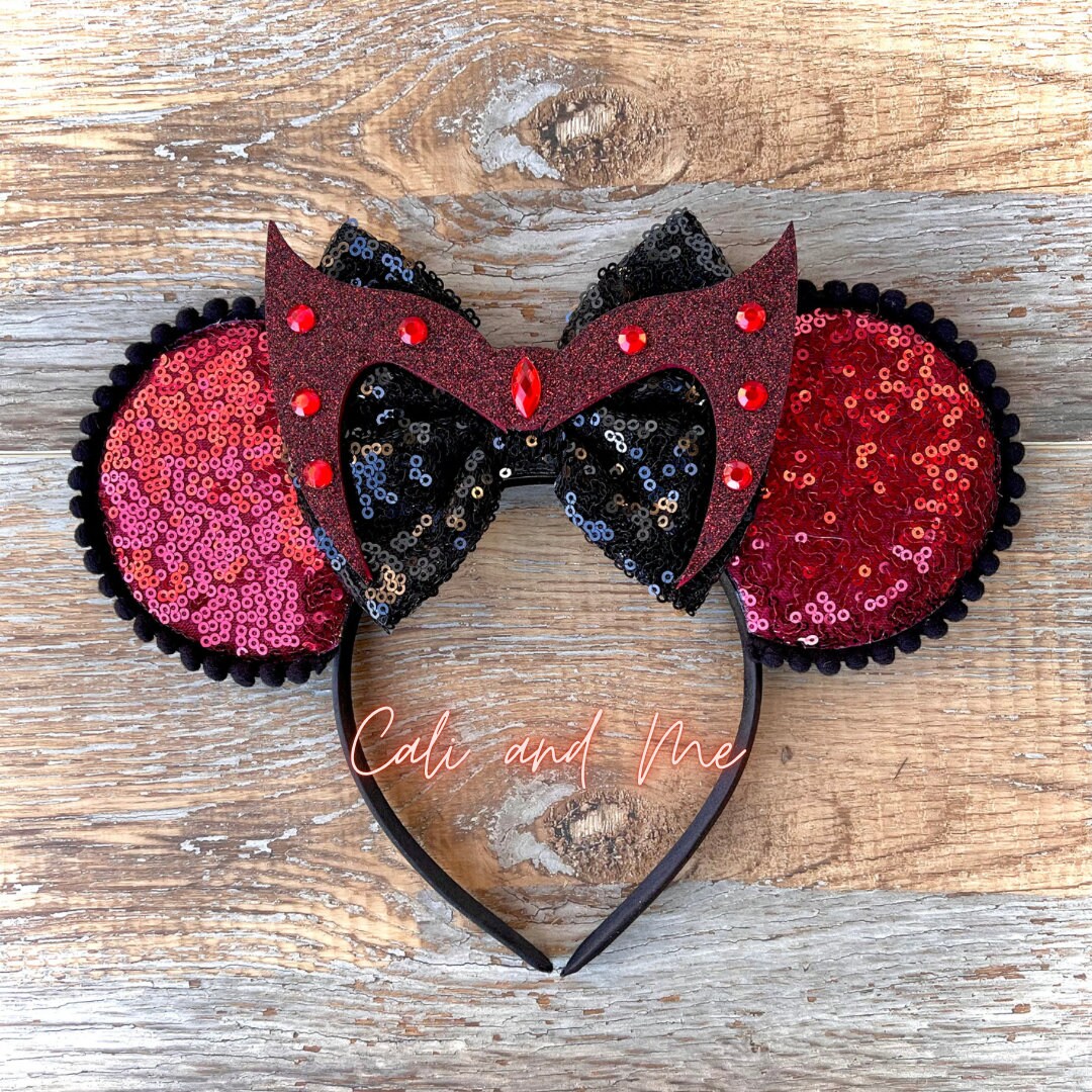 Scarlet Ears, Wanda Vision Ears, Marvel Minnie Ears, Marvel Ears