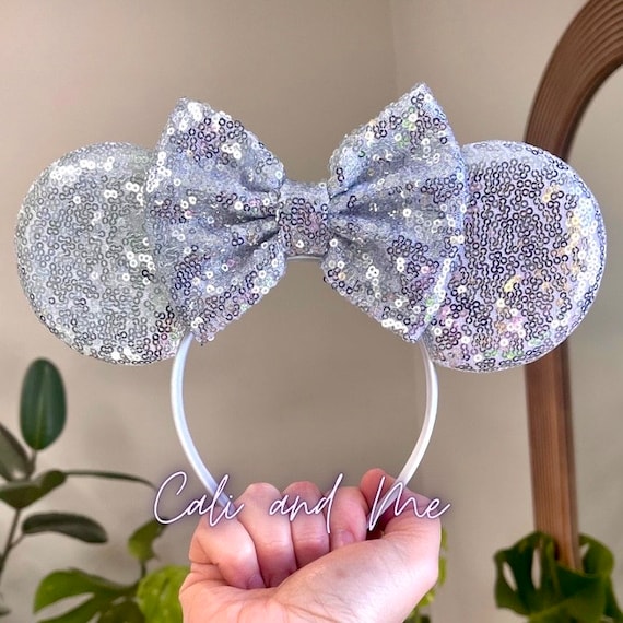 Solid Silver Mouse Ears, Silver Sequin Minnie Ears, Silver  display picture 3