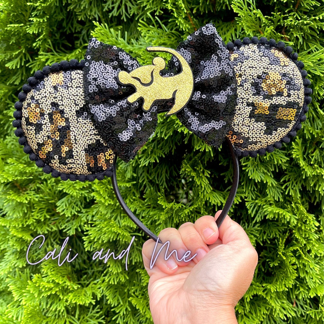Women Animal Kingdom Sequin Bow Mickey Mouse Hair Headband for Cosplay DisneyDisney Plush Sequin Ear Disneyland Headband For  main image 3