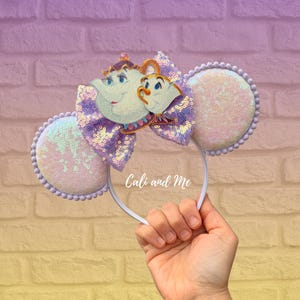 Mrs Potts and Chip Minnie Ears, Beauty and the Beast Mickey Ears, Mrs Potts Ears, Chip Mickey Ears, Belle Mickey Ears, Mrs Pott Mickey Ears image 12