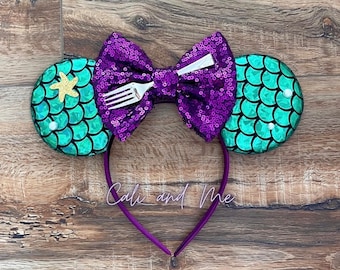 Mermaid Mouse Ears, Mermaid Minnie Ears, Little Mermaid Minnie Ears, Mermaid Princess Ears, The Little Mermaid, Disney Mermaid Ears,