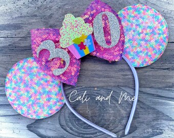 Birthday Mouse Ears, Birthday Disney Ears, Birthday Mickey Ears, Birthday Minnie Mouse Ears, Birthday Minnie Ears, Disney Birthday