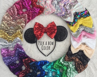 Mickey Mouse Ears, Minnie Mouse Ears, Disney Mouse Ears, Minnie Ears, Mickey Ears, Sequin Minnie Ears, Mouse Ears, Mouse Ears Headband