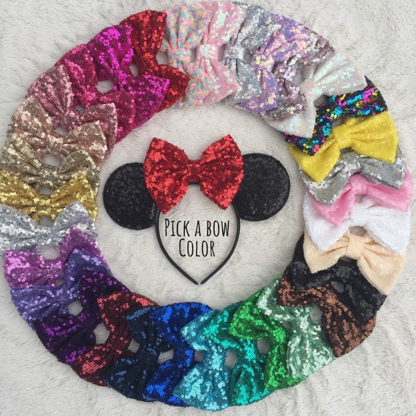 Mickey Mouse Ears, Minnie Mouse Ears, Disney Mouse Ears, Minnie Ears, Mickey Ears, Sequin Minnie Ears, Mouse Ears, Mouse Ears Headband