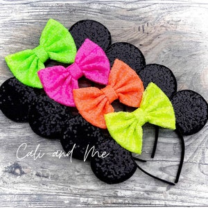 Neon Mickey Ears, Neon Minnie Ears, Neon Disney Mouse Ears, Mickey Mouse Ears, Neon Pink, Neon Yellow, Neon Green