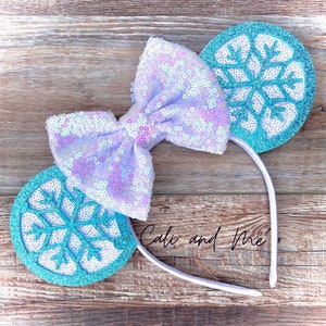 Snowflake Minnie Ears, Frozen Mouse Ears, Frozen Minnie Ears, Frozen Ears, Princess Elsa Ears, Frozen Mouse Ears, Disney Frozen